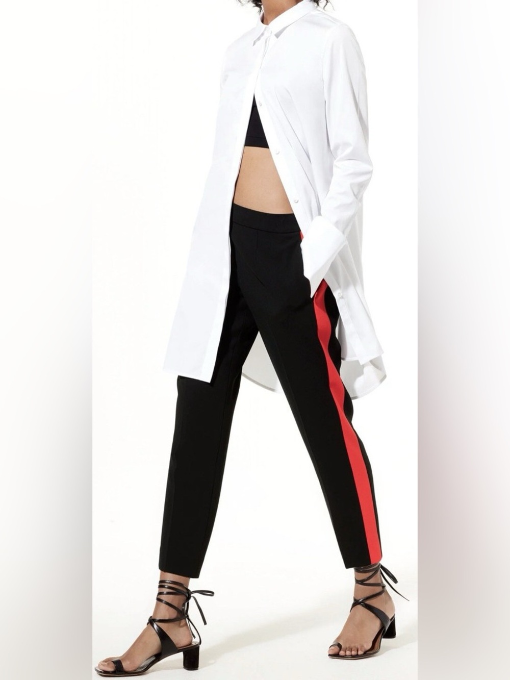 Babaton Aritzia Black Side Stripe Crepe Ankle Pants Size 0